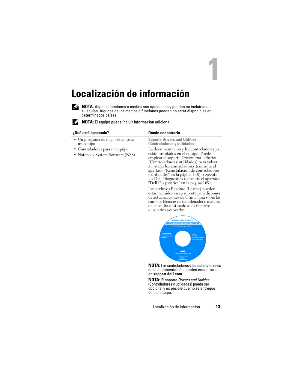 Localización de información | Dell Latitude D530 (Early 2008) User Manual | Page 13 / 192