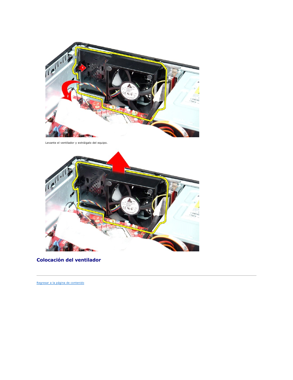 Colocación del ventilador | Dell OptiPlex 580 (Early 2010) User Manual | Page 11 / 49