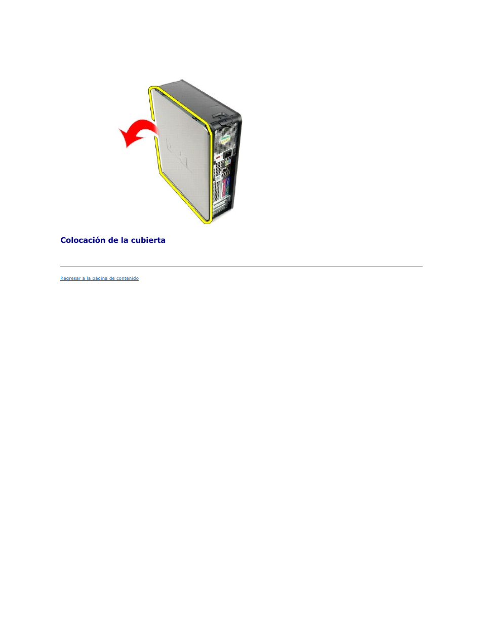 Colocación de la cubierta | Dell OptiPlex 580 (Early 2010) User Manual | Page 5 / 49