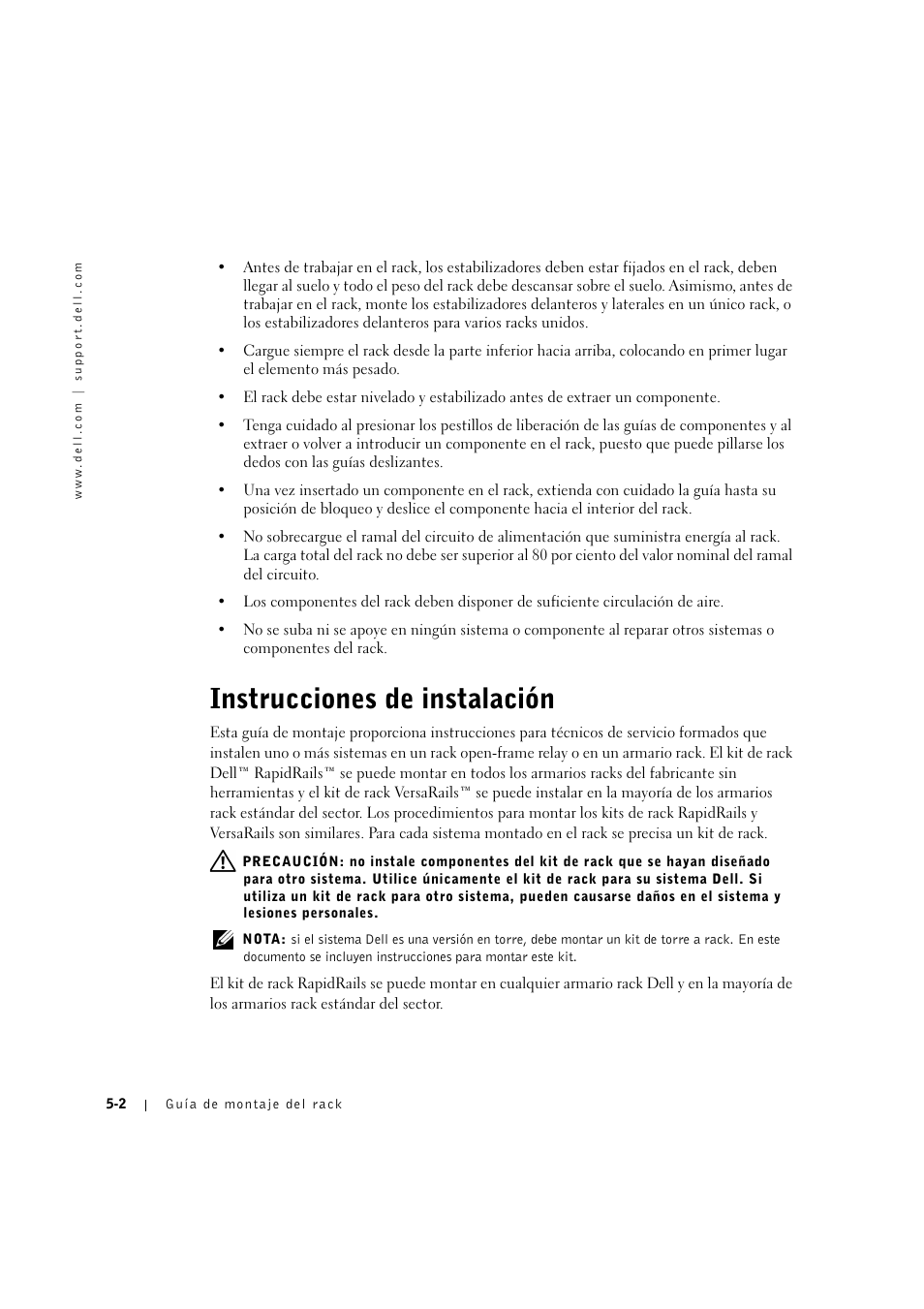 Instrucciones de instalación, Instrucciones de instalación -2 | Dell PowerVault 770N (Deskside NAS Appliance) User Manual | Page 108 / 126