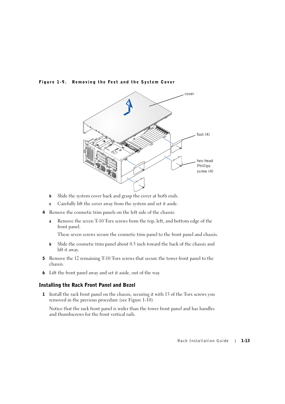 Installing the rack front panel and bezel, Installing the rack front panel and bezel -13 | Dell PowerVault 770N (Deskside NAS Appliance) User Manual | Page 19 / 126