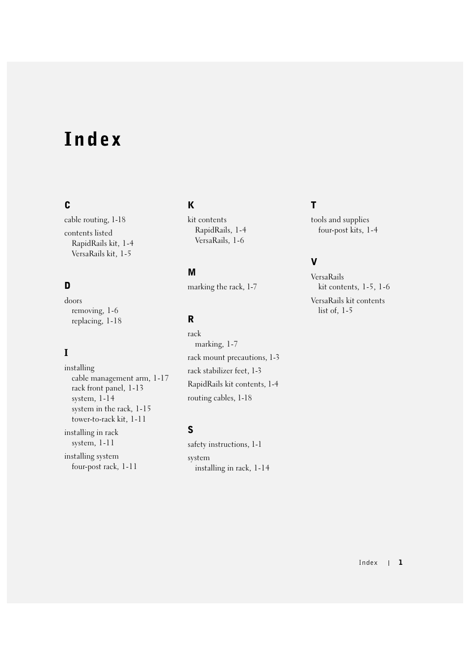 Index | Dell PowerVault 770N (Deskside NAS Appliance) User Manual | Page 25 / 126