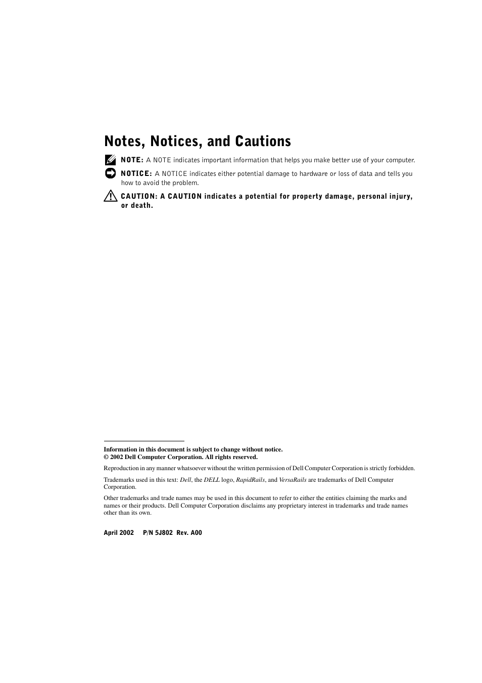 Notes, notices, and cautions | Dell PowerVault 770N (Deskside NAS Appliance) User Manual | Page 4 / 126