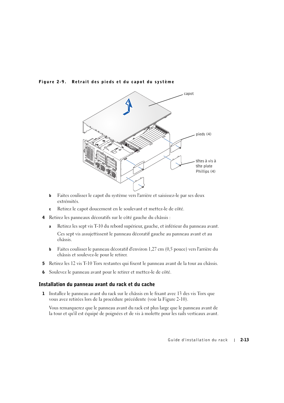 Installation du panneau avant du rack et du cache | Dell PowerVault 770N (Deskside NAS Appliance) User Manual | Page 43 / 126