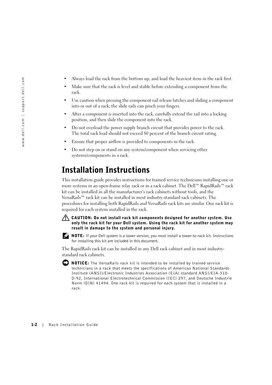 Installation instructions, Installation instructions -2 | Dell PowerVault 770N (Deskside NAS Appliance) User Manual | Page 8 / 126