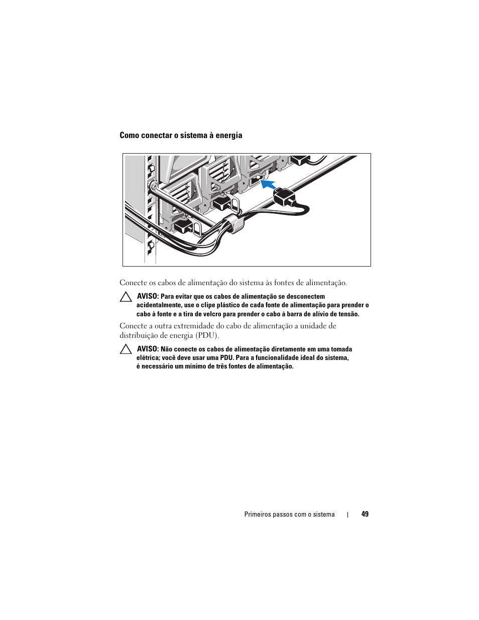 Como conectar o sistema à energia | Dell PowerEdge M610 User Manual | Page 51 / 92