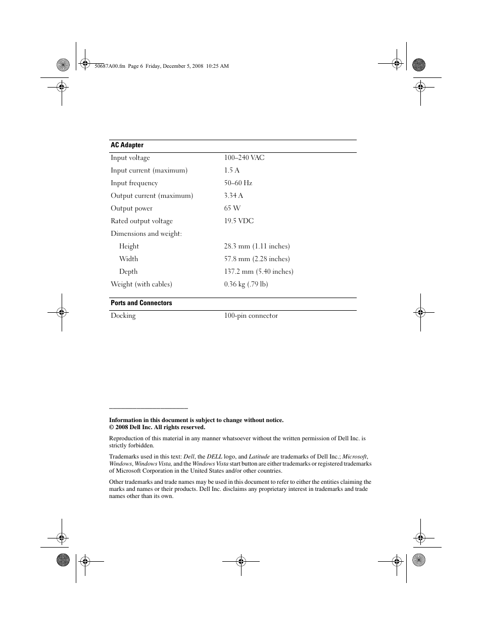 Dell Latitude XT2 (Early 2009) User Manual | Page 6 / 30