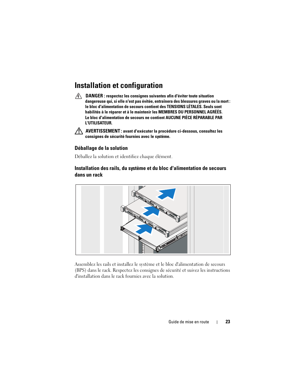 Installation et configuration, Déballage de la solution | Dell PowerVault NX3500 User Manual | Page 25 / 86