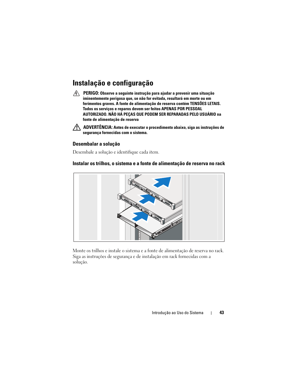 Instalação e configuração, Desembalar a solução | Dell PowerVault NX3500 User Manual | Page 45 / 86