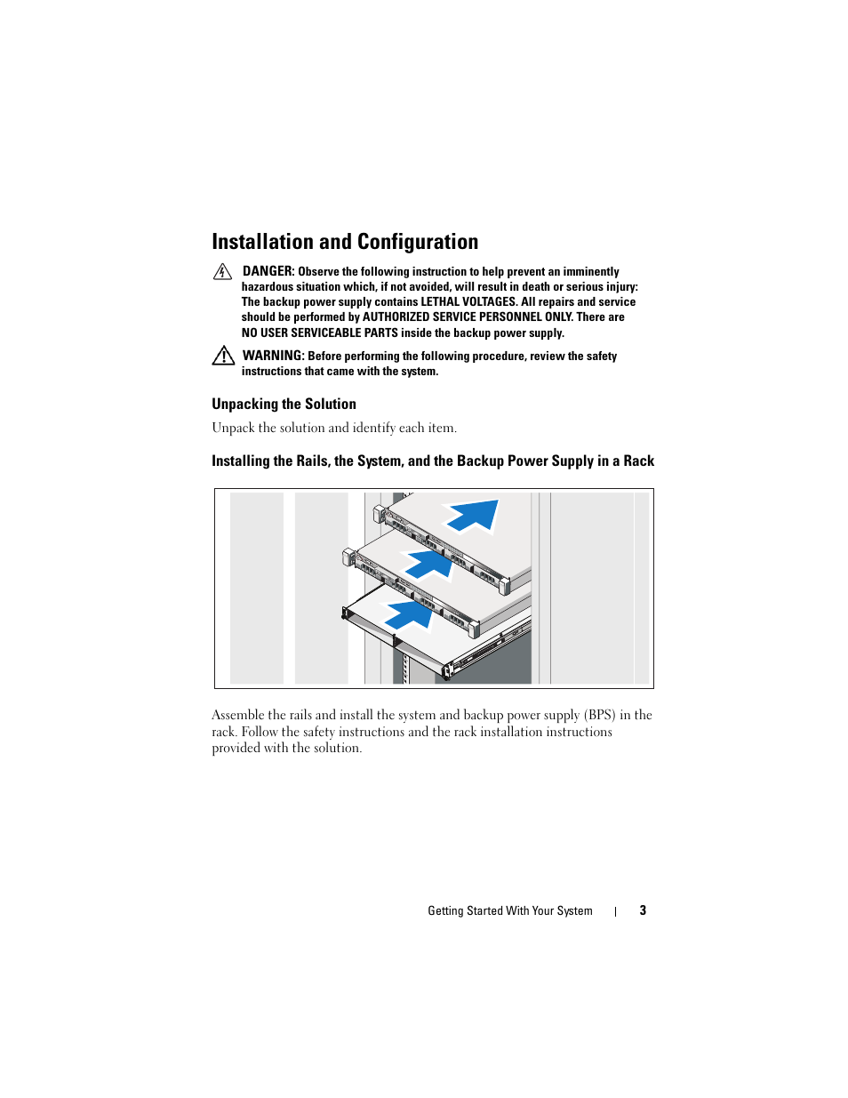 Installation and configuration, Unpacking the solution | Dell PowerVault NX3500 User Manual | Page 5 / 86
