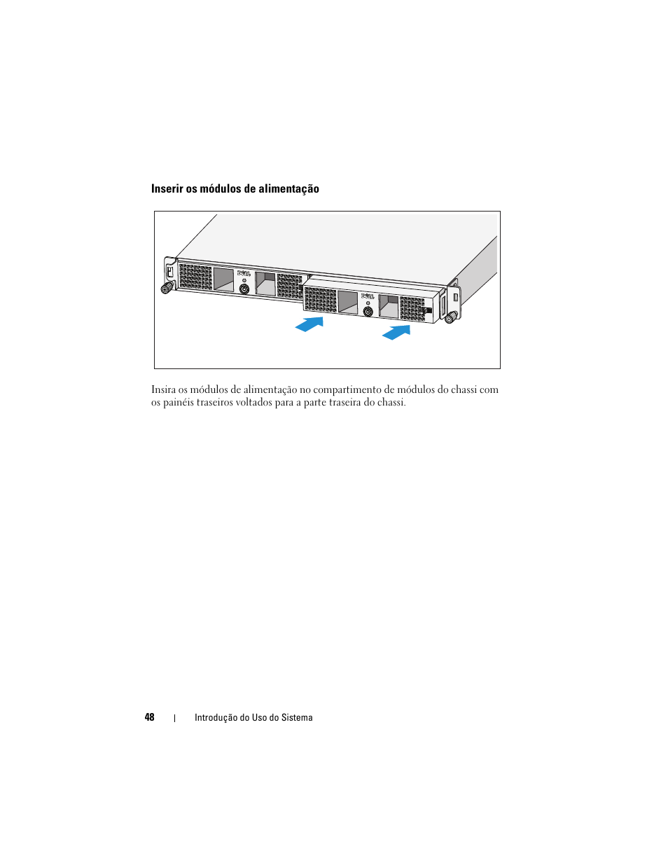 Inserir os módulos de alimentação | Dell PowerVault NX3500 User Manual | Page 50 / 86