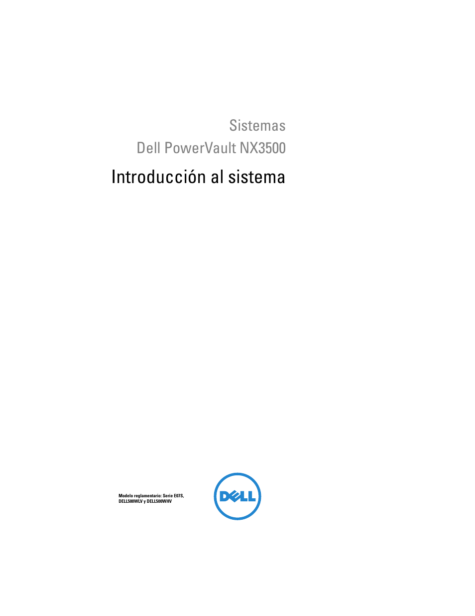 Introducción al sistema, Sistemas dell powervault nx3500 | Dell PowerVault NX3500 User Manual | Page 63 / 86