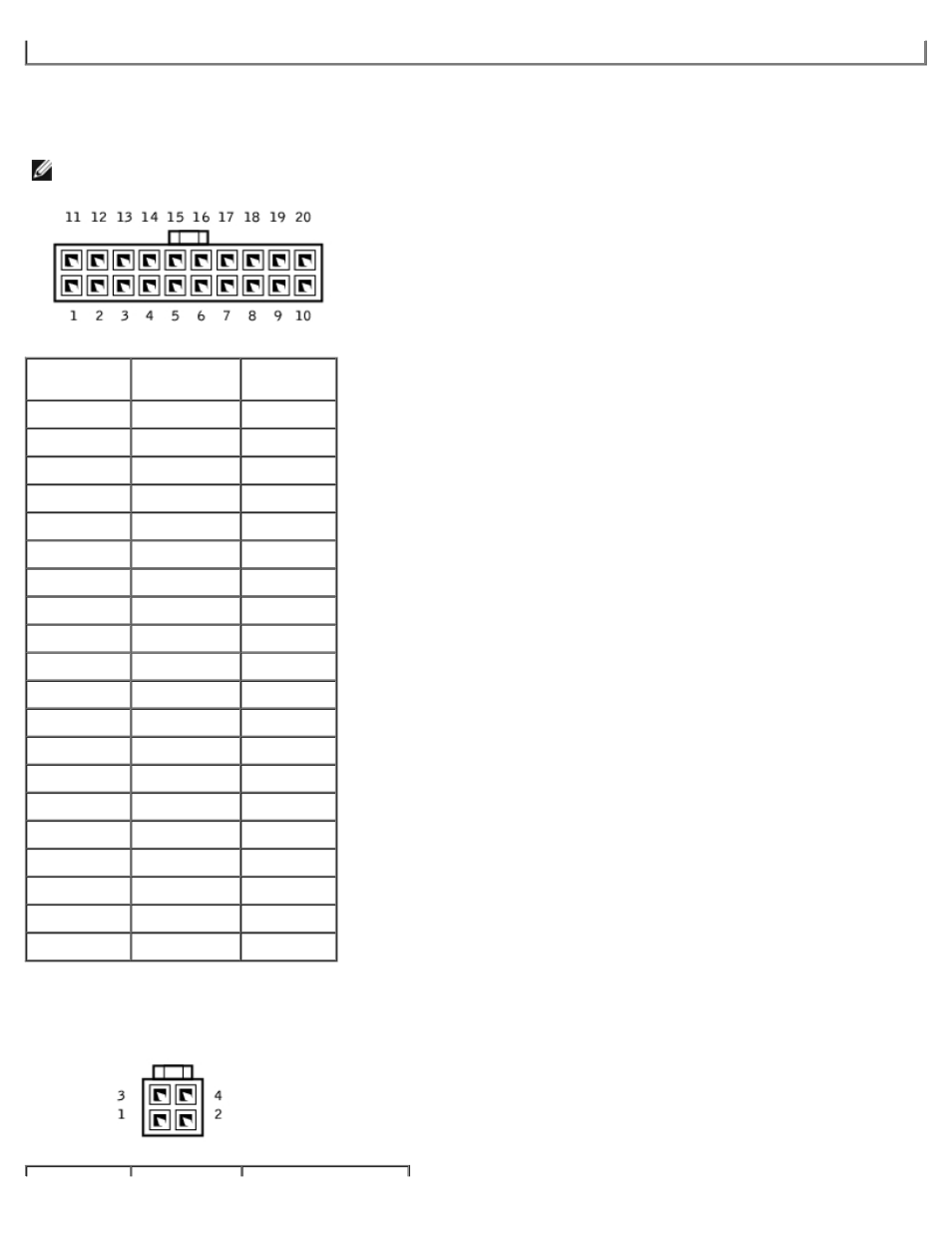 Dc power connector p1, Dc power connector p2 | Dell Dimension 1100/B110 User Manual | Page 8 / 54