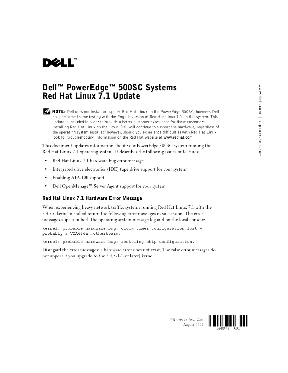 Dell PowerEdge 500SC User Manual | 8 pages