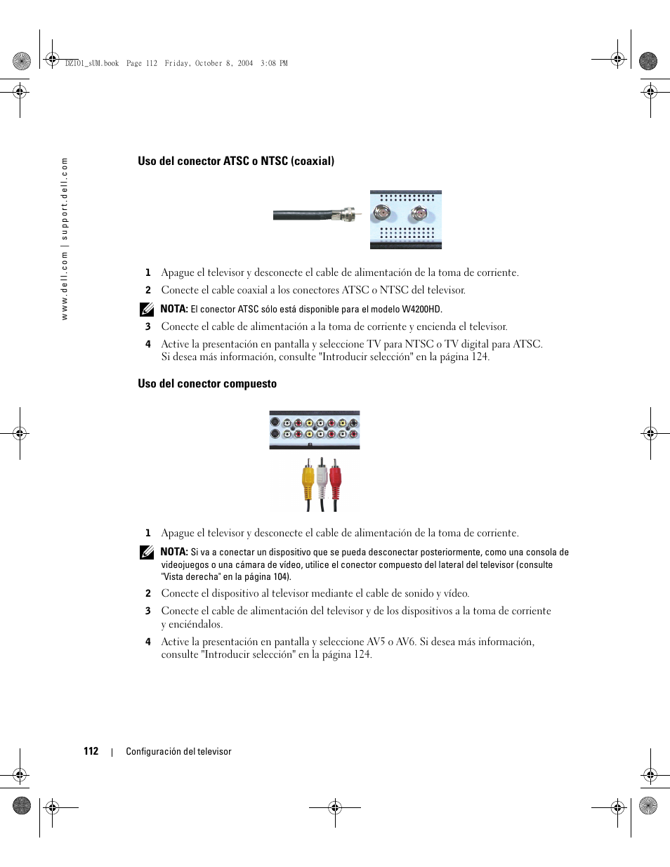 Dell LCD TV W4200 User Manual | Page 112 / 148