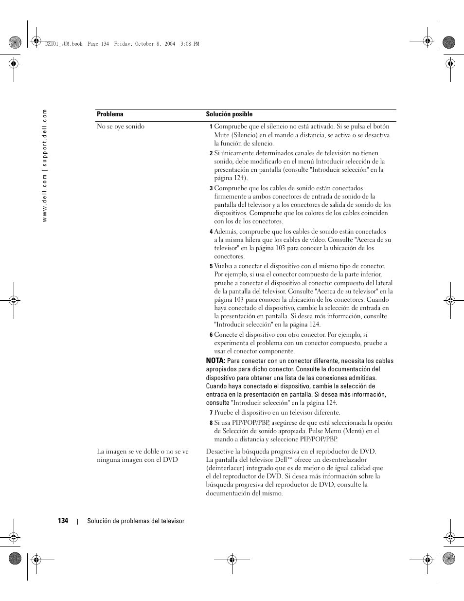 Dell LCD TV W4200 User Manual | Page 134 / 148