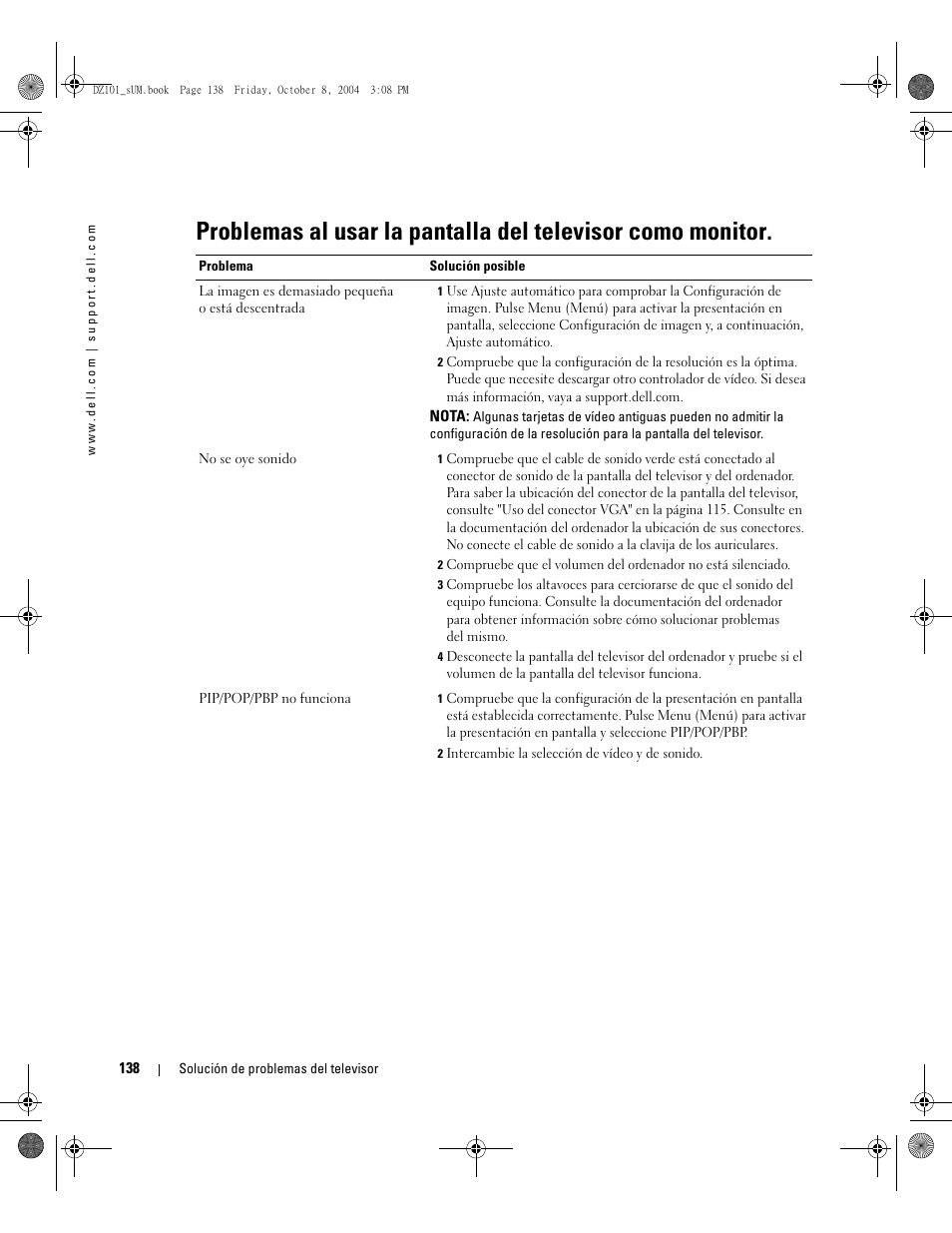 Dell LCD TV W4200 User Manual | Page 138 / 148