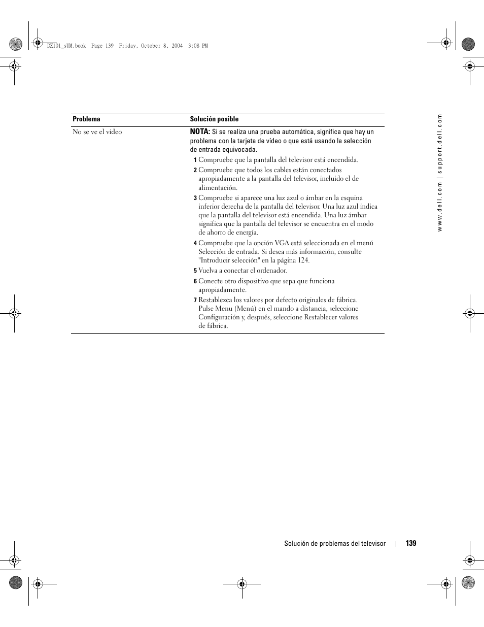 Dell LCD TV W4200 User Manual | Page 139 / 148
