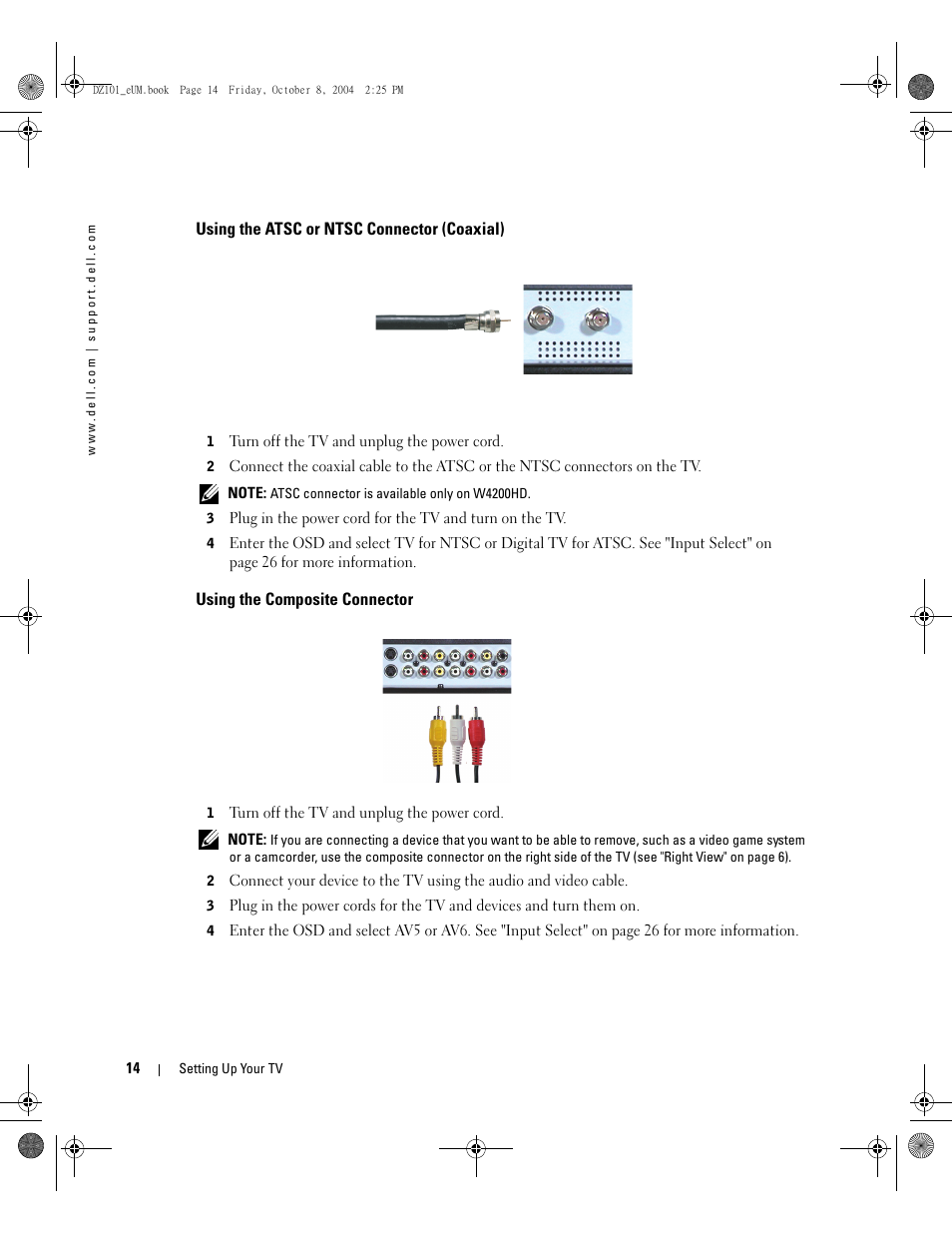 Dell LCD TV W4200 User Manual | Page 14 / 148