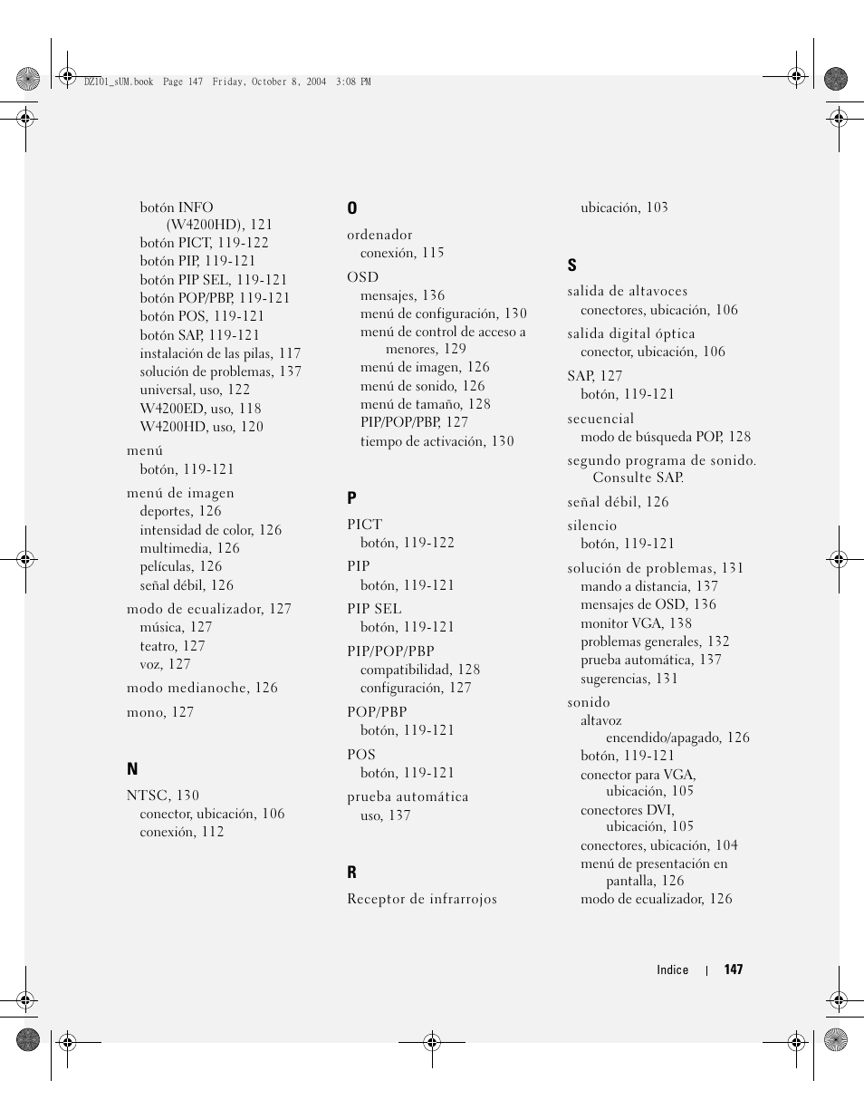 Dell LCD TV W4200 User Manual | Page 147 / 148