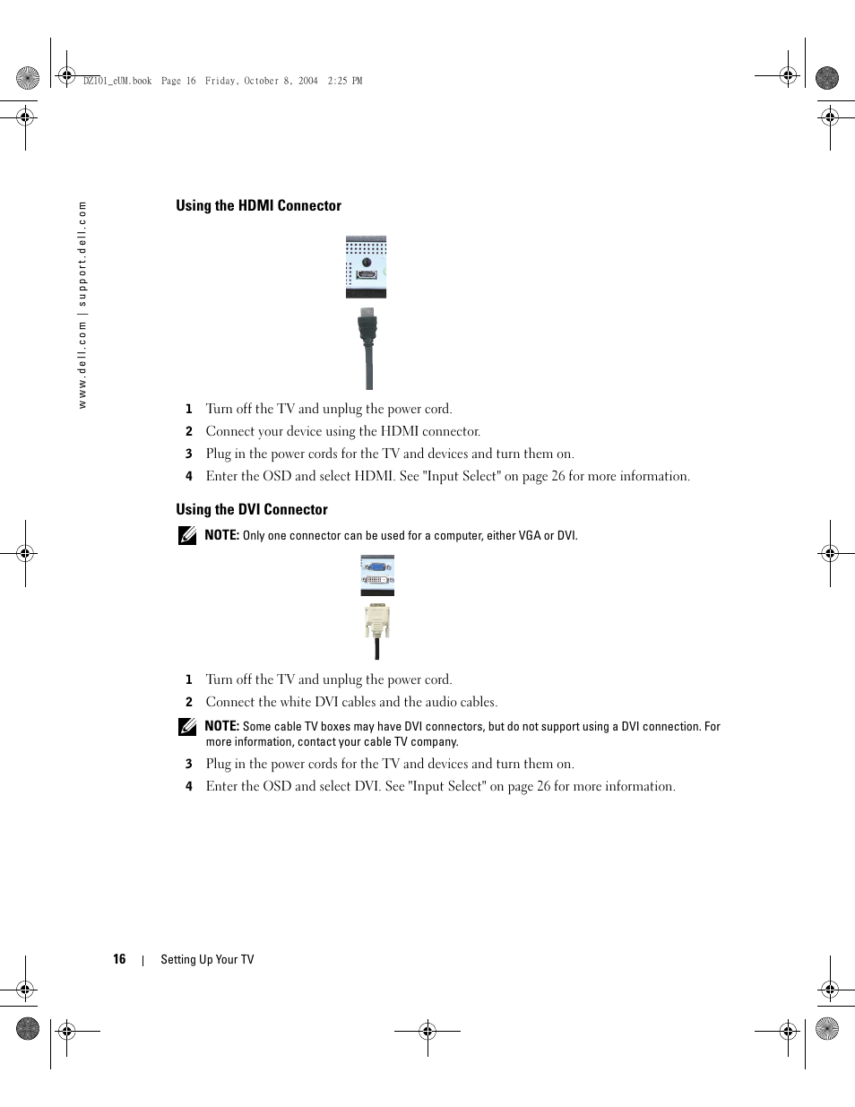 Dell LCD TV W4200 User Manual | Page 16 / 148