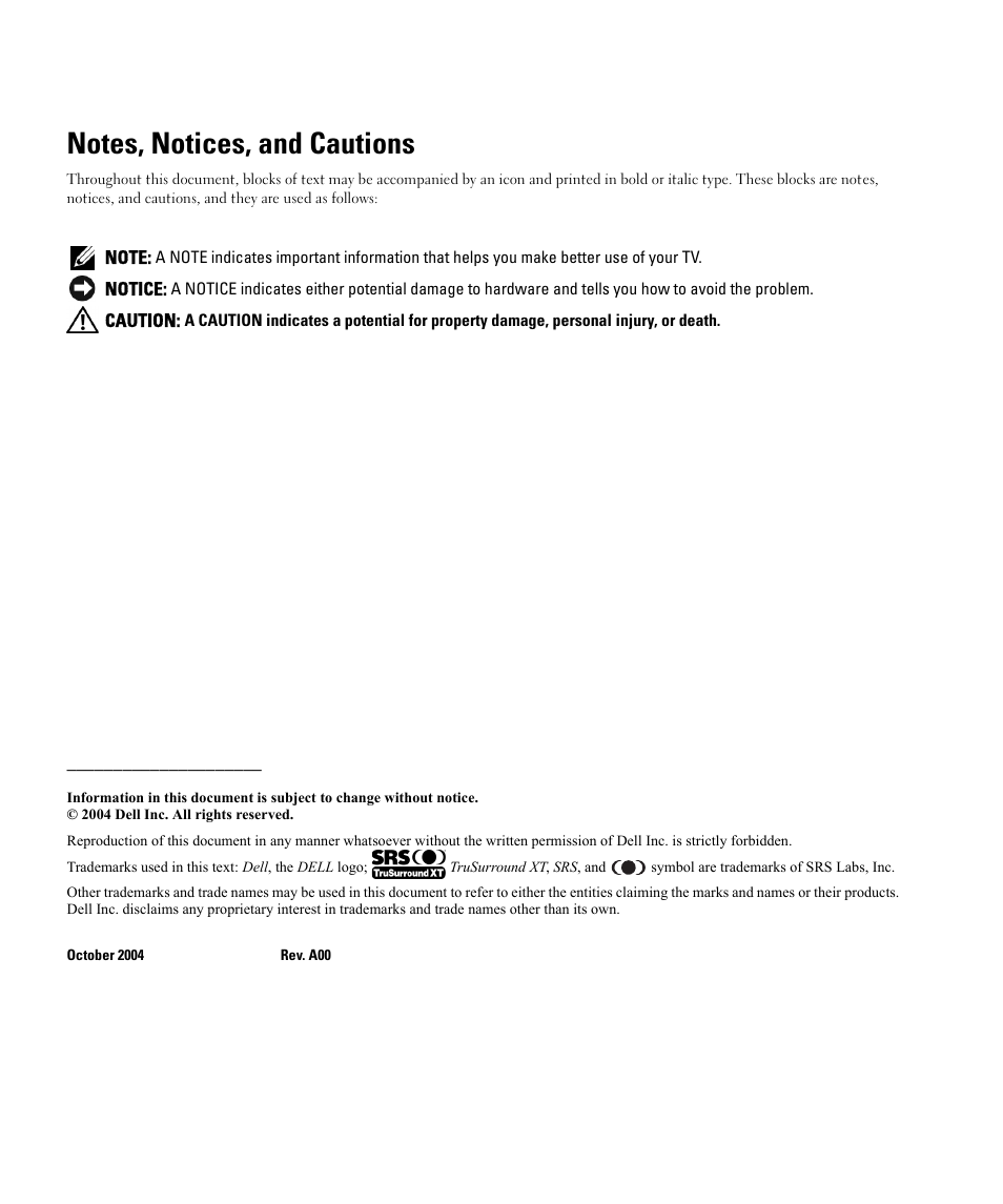 Dell LCD TV W4200 User Manual | Page 2 / 148