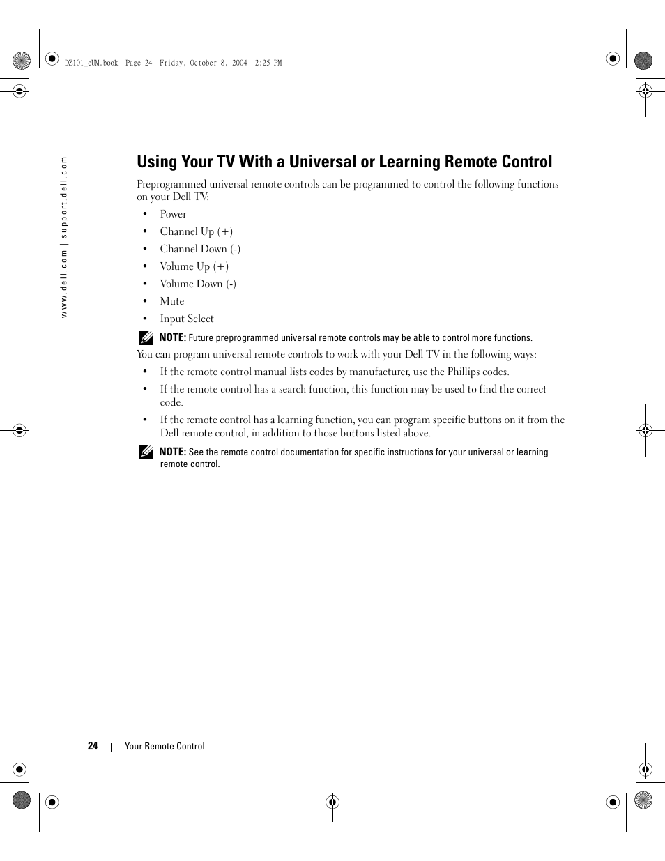 Dell LCD TV W4200 User Manual | Page 24 / 148