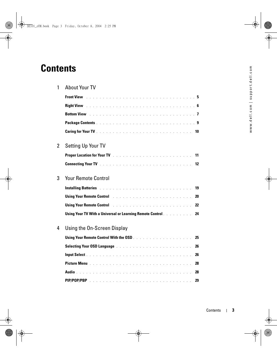 Dell LCD TV W4200 User Manual | Page 3 / 148