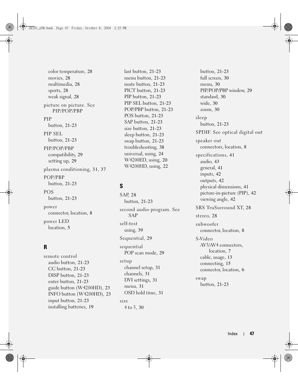 Dell LCD TV W4200 User Manual | Page 47 / 148