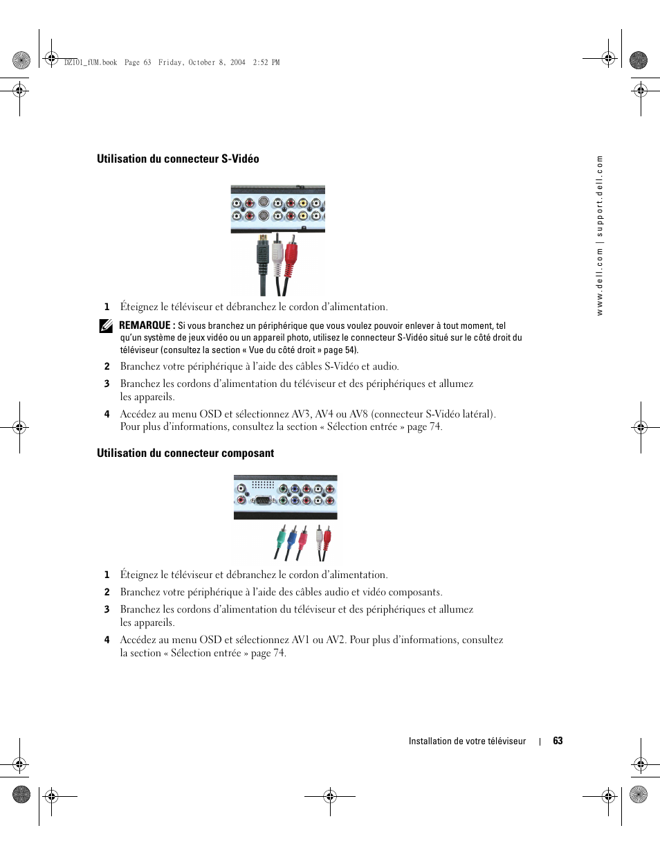 Dell LCD TV W4200 User Manual | Page 63 / 148