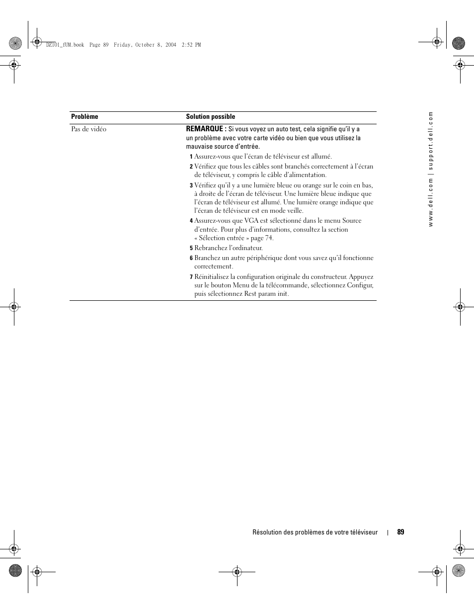 Dell LCD TV W4200 User Manual | Page 89 / 148