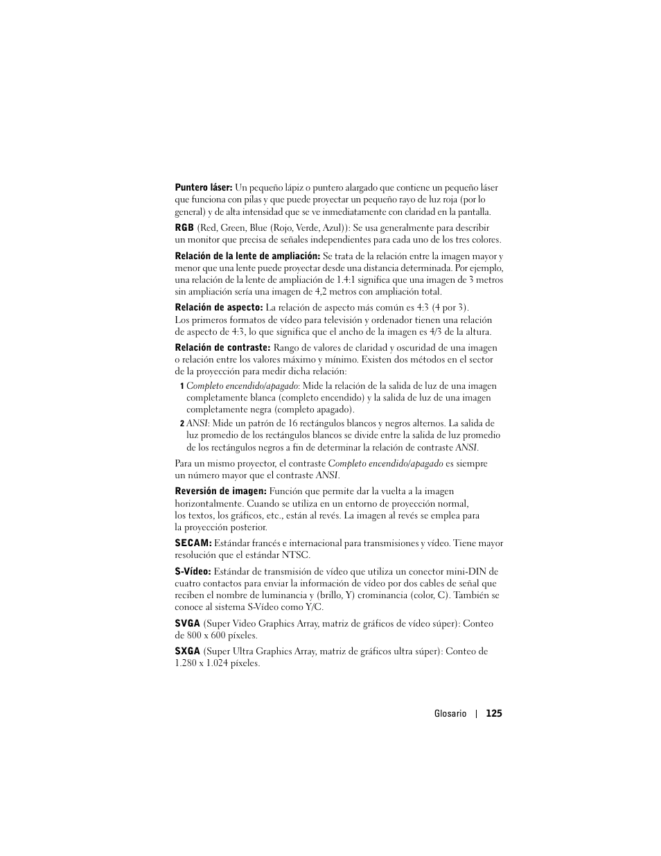 Dell Projector 1200MP User Manual | Page 125 / 260