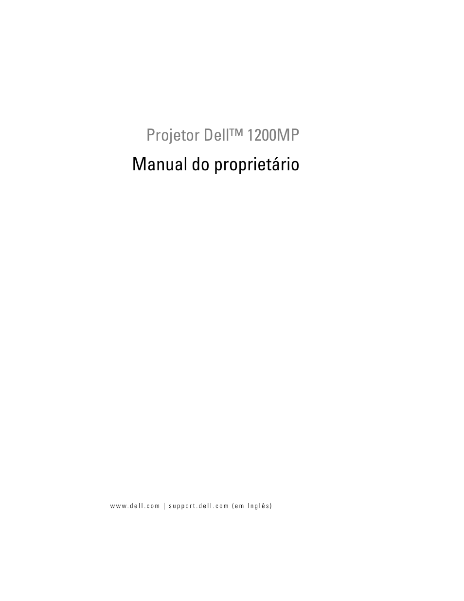 Projetor dell™ 1200mp, Manual do proprietário | Dell Projector 1200MP User Manual | Page 197 / 260