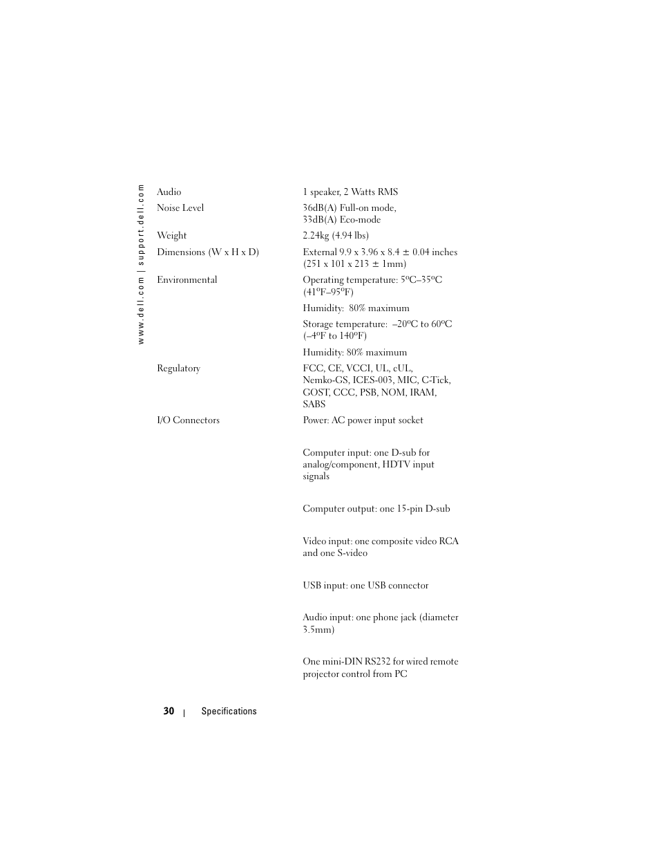 Dell Projector 1200MP User Manual | Page 30 / 260
