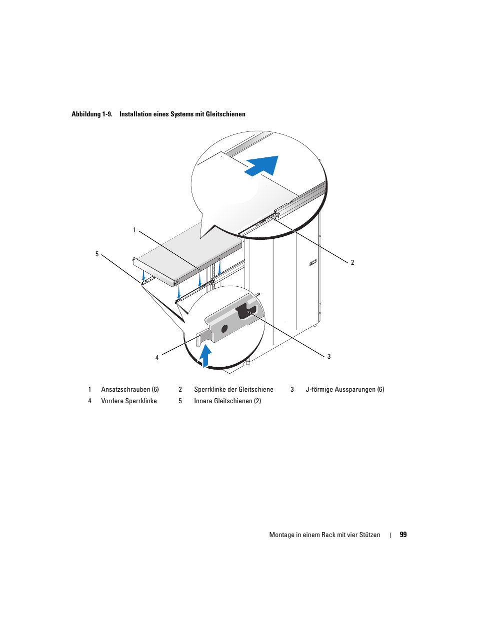 Sition einrasten (siehe abbildung 1-9), Enensätzen (siehe abbildung 1-9) | Dell POWEREDGE 300 User Manual | Page 101 / 202
