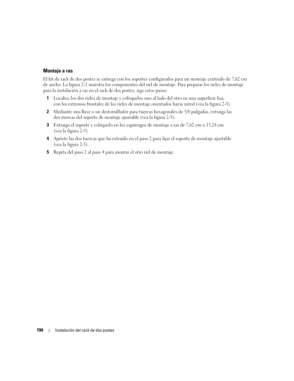 Montaje a ras | Dell POWEREDGE 300 User Manual | Page 196 / 202