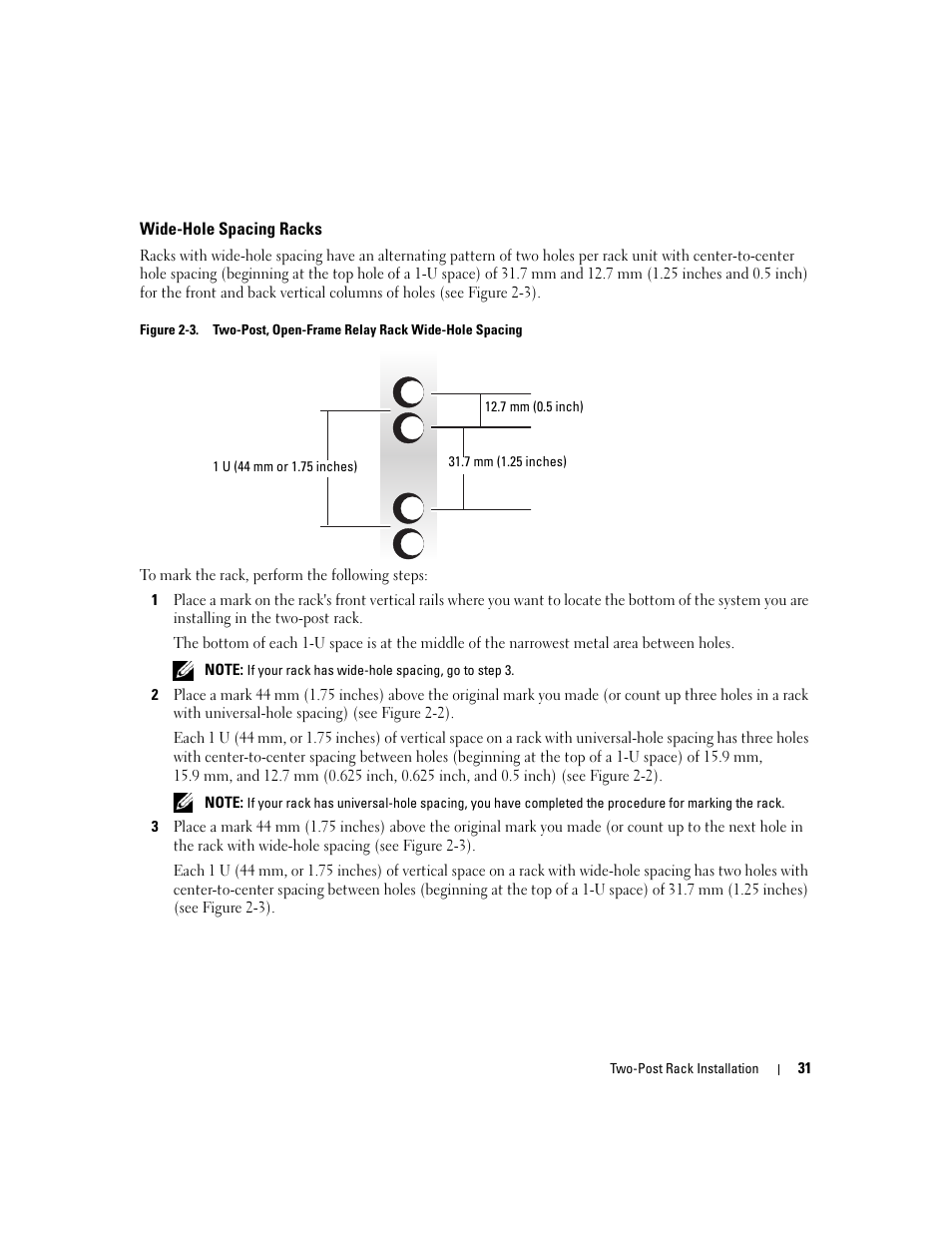 Wide-hole spacing racks | Dell POWEREDGE 300 User Manual | Page 33 / 202