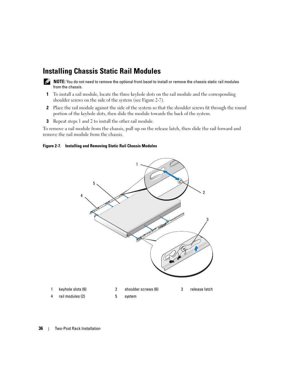 Installing chassis static rail modules | Dell POWEREDGE 300 User Manual | Page 38 / 202