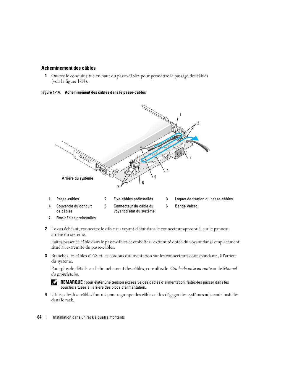 Acheminement des câbles | Dell POWEREDGE 300 User Manual | Page 66 / 202