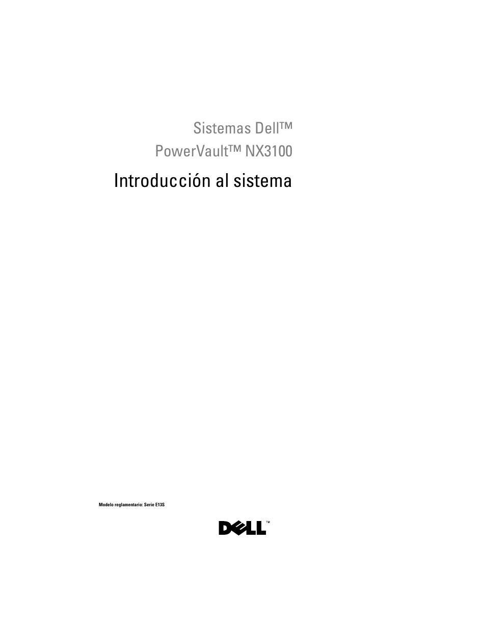 Introducción al sistema, Sistemas dell™ powervault™ nx3100 | Dell PowerVault NX3100 User Manual | Page 39 / 52