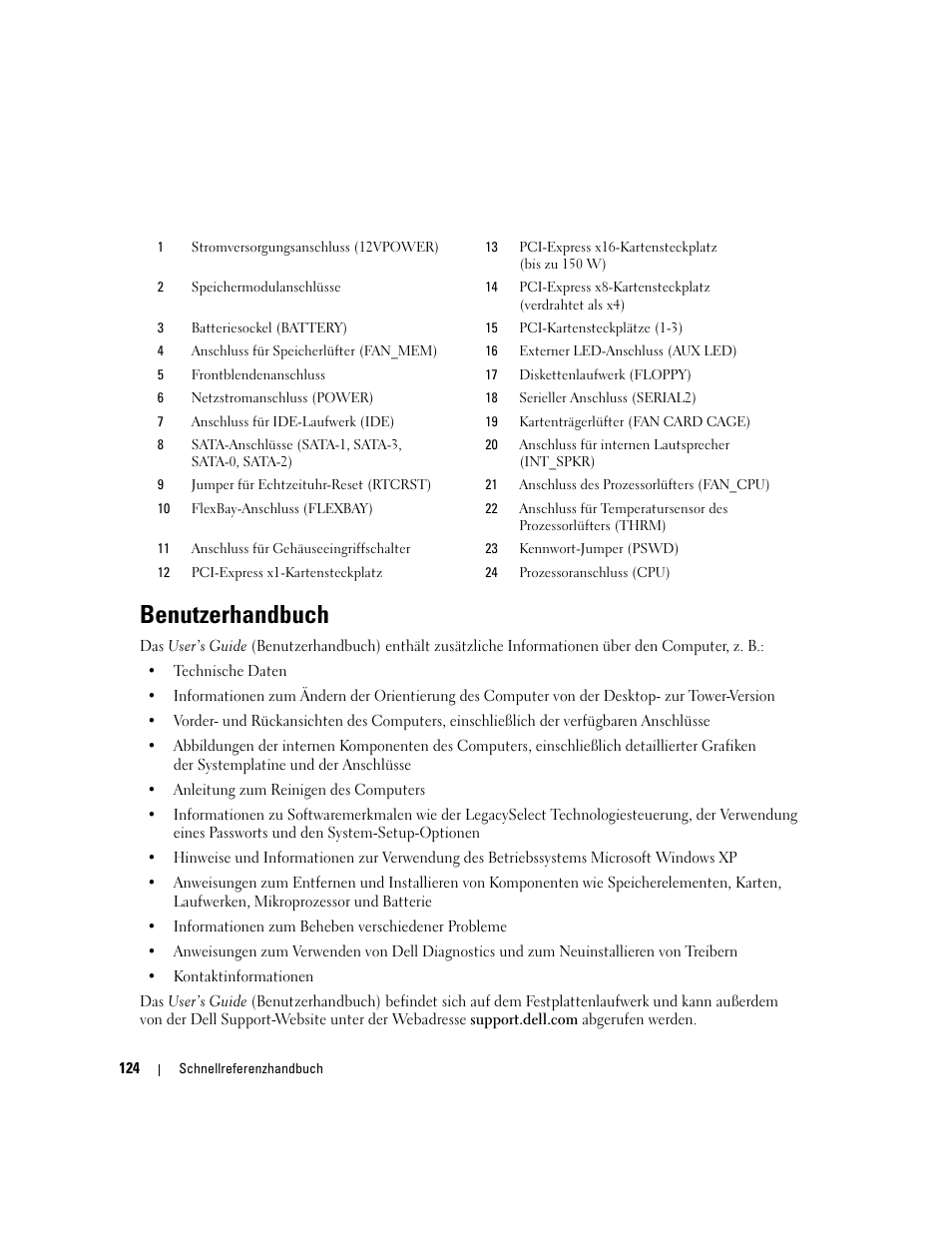 Benutzerhandbuch | Dell Precision 390 User Manual | Page 124 / 236