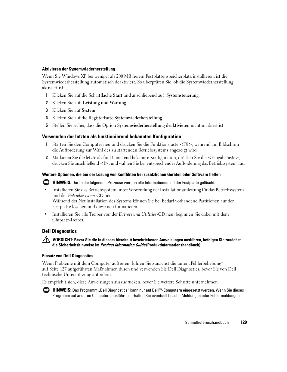 Dell diagnostics | Dell Precision 390 User Manual | Page 129 / 236