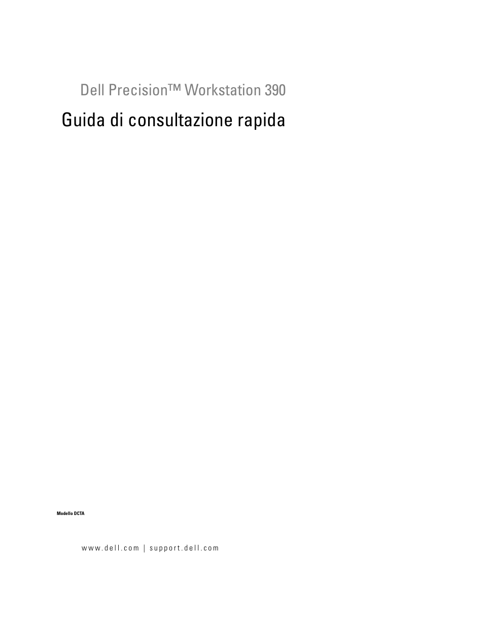 Guida di consultazione rapida, Dell precision™ workstation 390 | Dell Precision 390 User Manual | Page 143 / 236