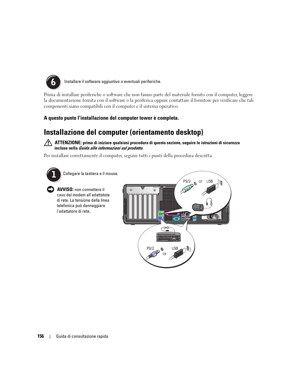 Installazione del computer (orientamento desktop) | Dell Precision 390 User Manual | Page 156 / 236