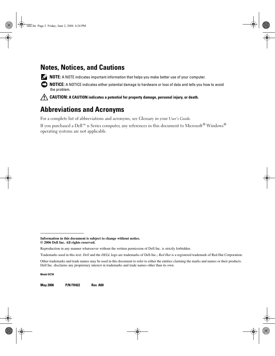 Abbreviations and acronyms | Dell Precision 390 User Manual | Page 2 / 236