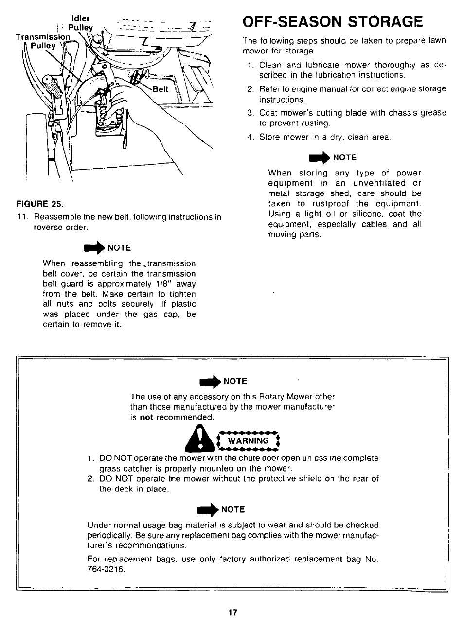 Off-season storage | Bolens TMO-37478A User Manual | Page 17 / 24