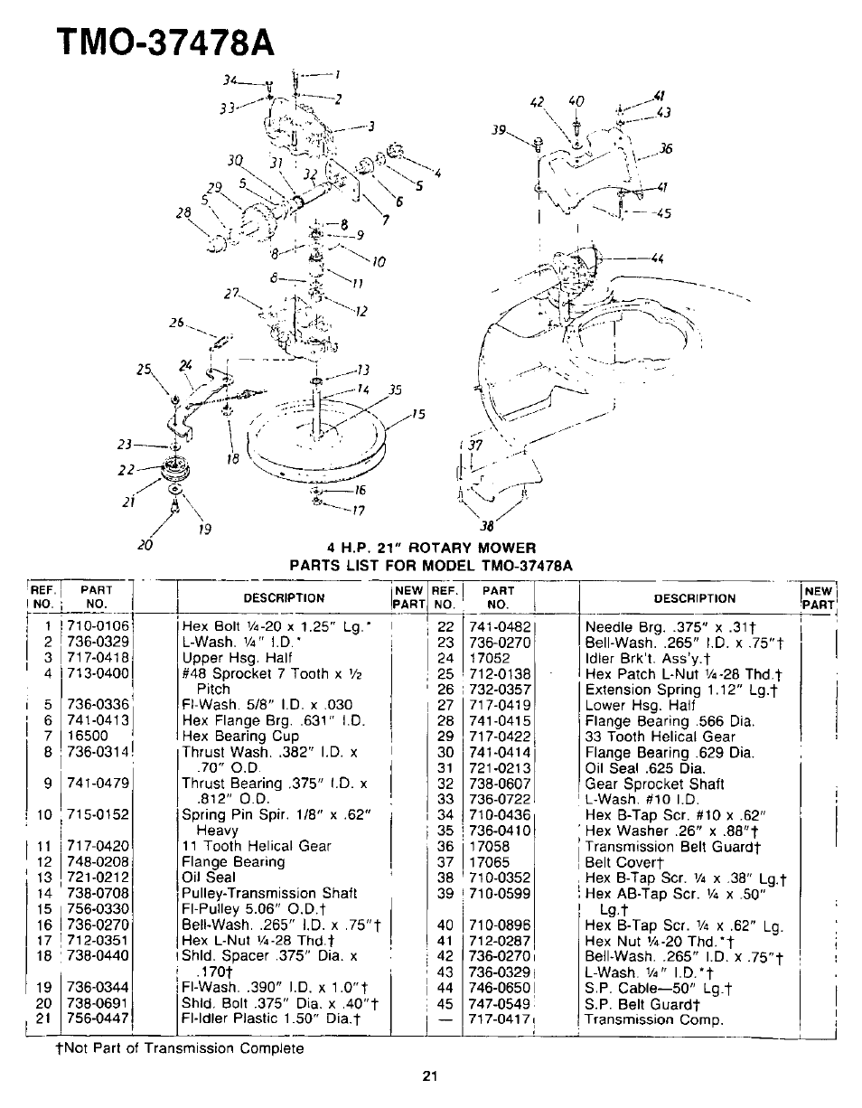 F ' i | Bolens TMO-37478A User Manual | Page 21 / 24