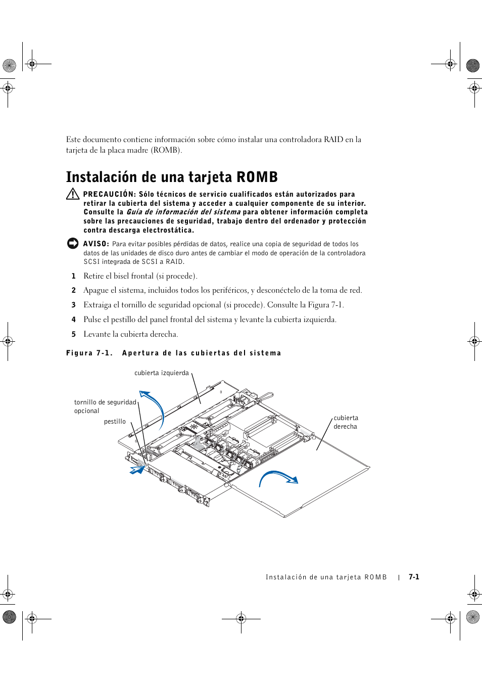 Instalación de una tarjeta romb | Dell PowerEdge 1750 User Manual | Page 51 / 66