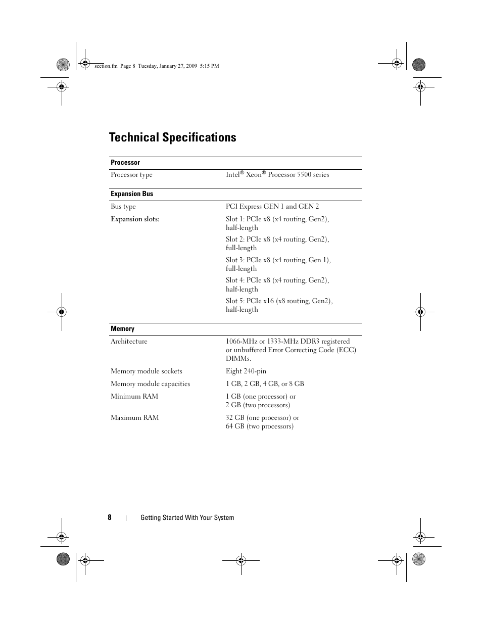 Technical specifications | Dell PowerEdge T410 User Manual | Page 10 / 50