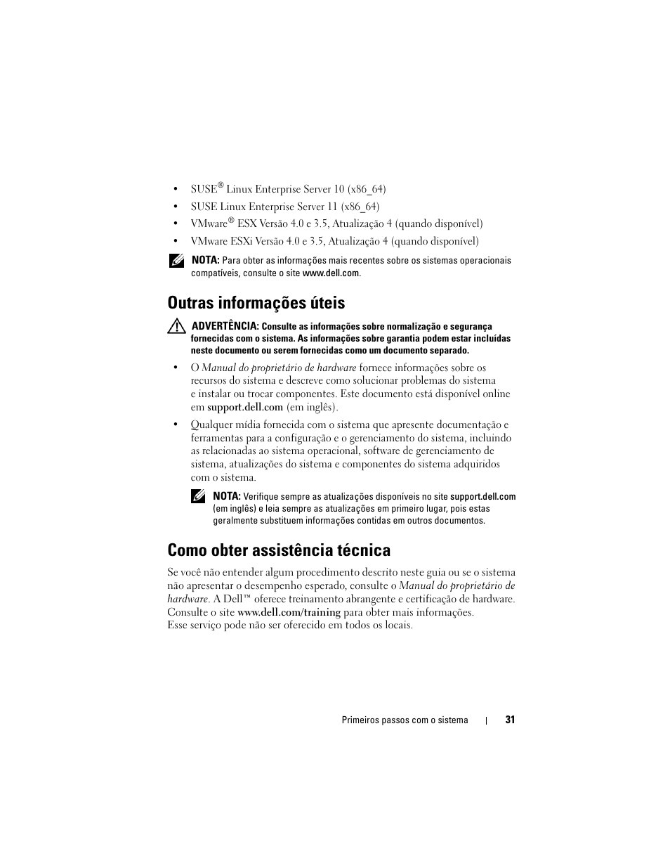 Outras informações úteis, Como obter assistência técnica | Dell PowerEdge T410 User Manual | Page 33 / 50